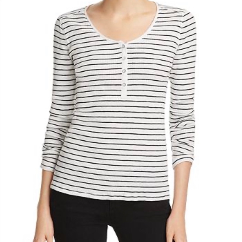 Rag& Bone Lilies Stripped Henley-V GOOD CONDITION
